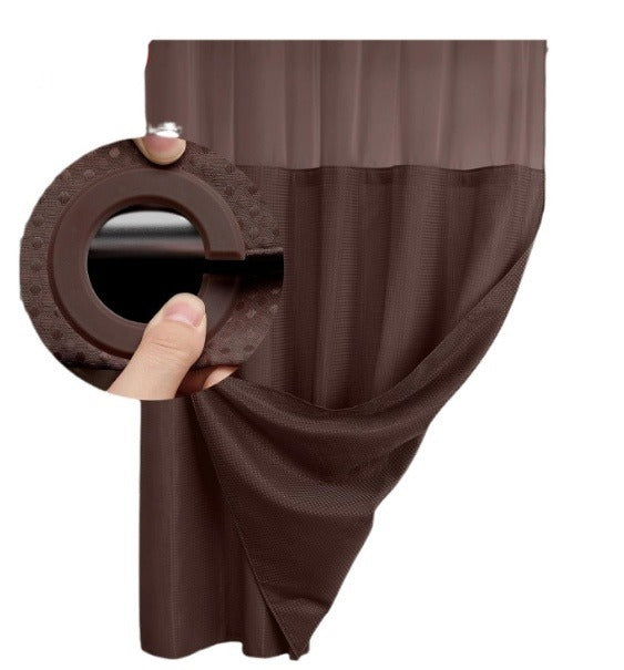Hotel-Style Hookless Shower Curtain + Snap-In Liner (No Rings, No Mold, No Effort)